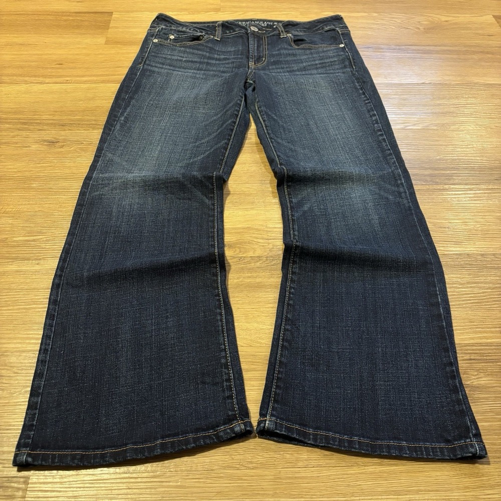 American Eagle Favorite Boyfriend Stretch Jeans Women's Size 12 Short Dark Wash